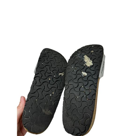 Birkenstock Silver Madrid One Strap Cork Footbed Slide Sandals Size 38 US 7 - Picture 2 of 13